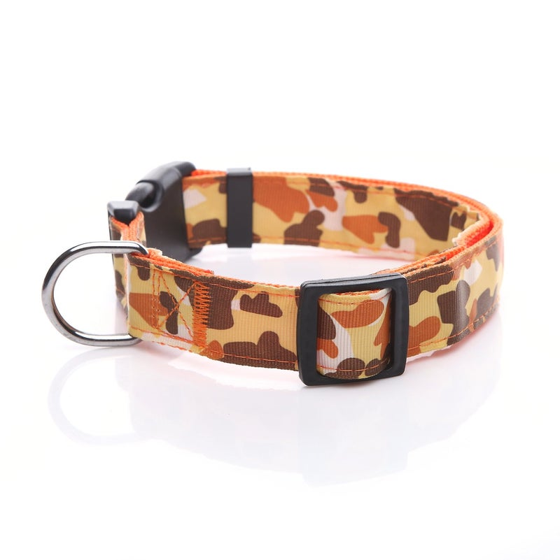 TAIDA Dog Collar, Nylon Camouflage Adjustable Collar, 1 Inch Wide, for Large Medium Dog (Orange) - Image 2